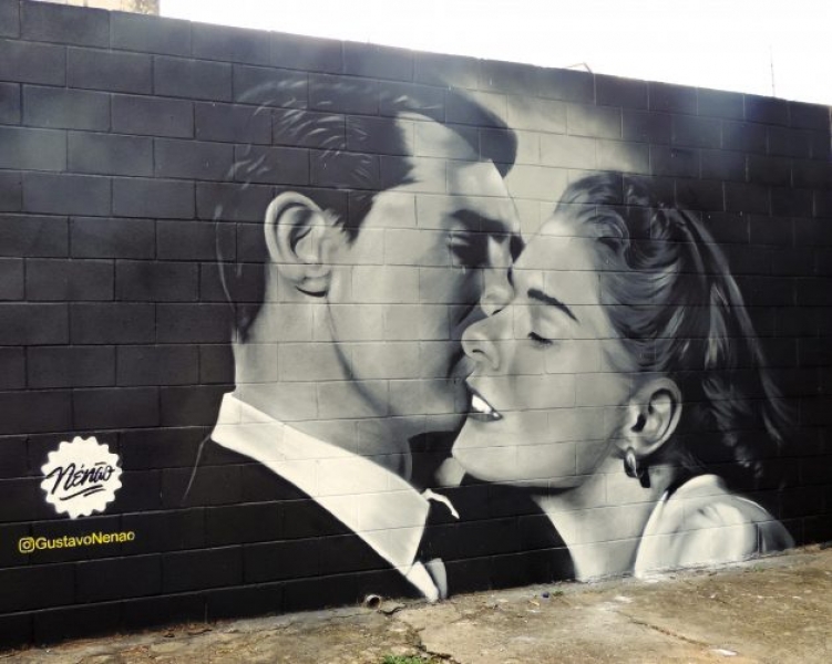 Os grafites em tons de cinza de Gustavo N&eacute;n&atilde;o